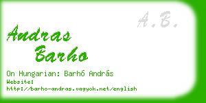andras barho business card
